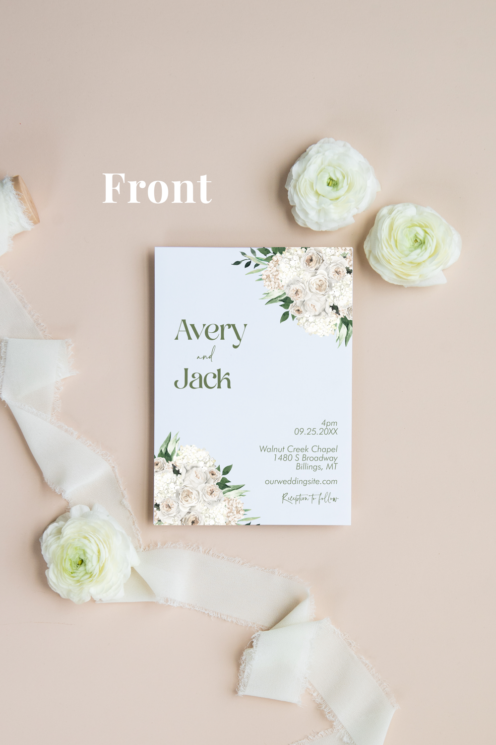 Classic Hydrangea Invitation Suite Template - 030
